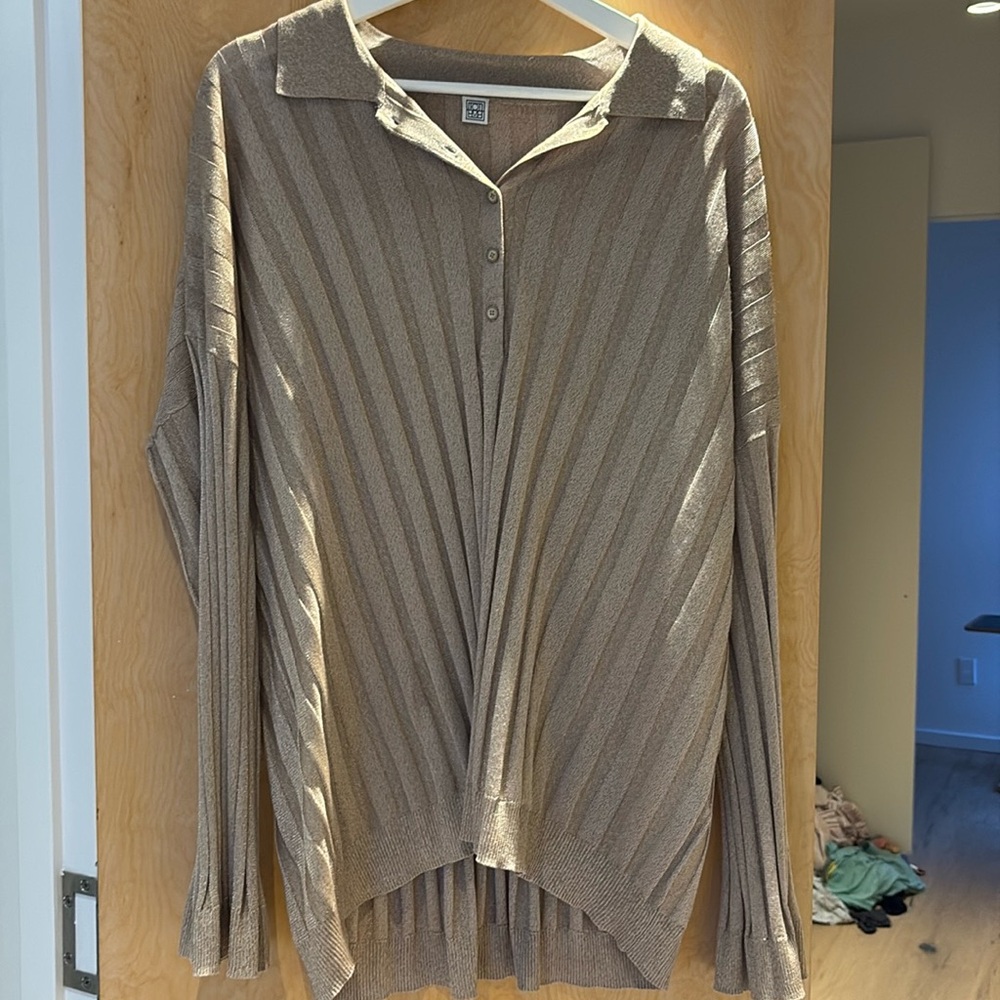 Toteme knit glitter polo shirt